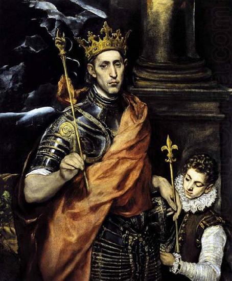 GRECO, El St Louis, King of France, with a Page oil painting picture